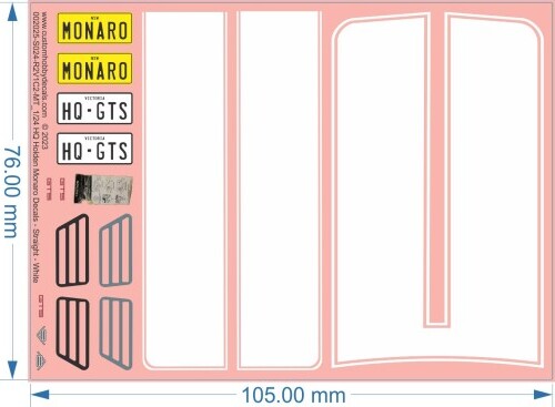 Monaro Decals White Straight