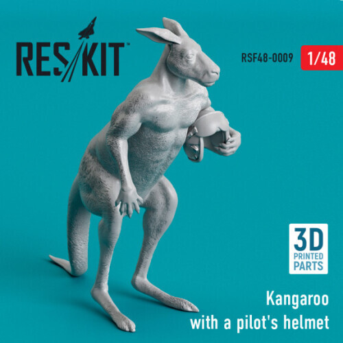 KANGAROO WITH A PILOT'S HELMET