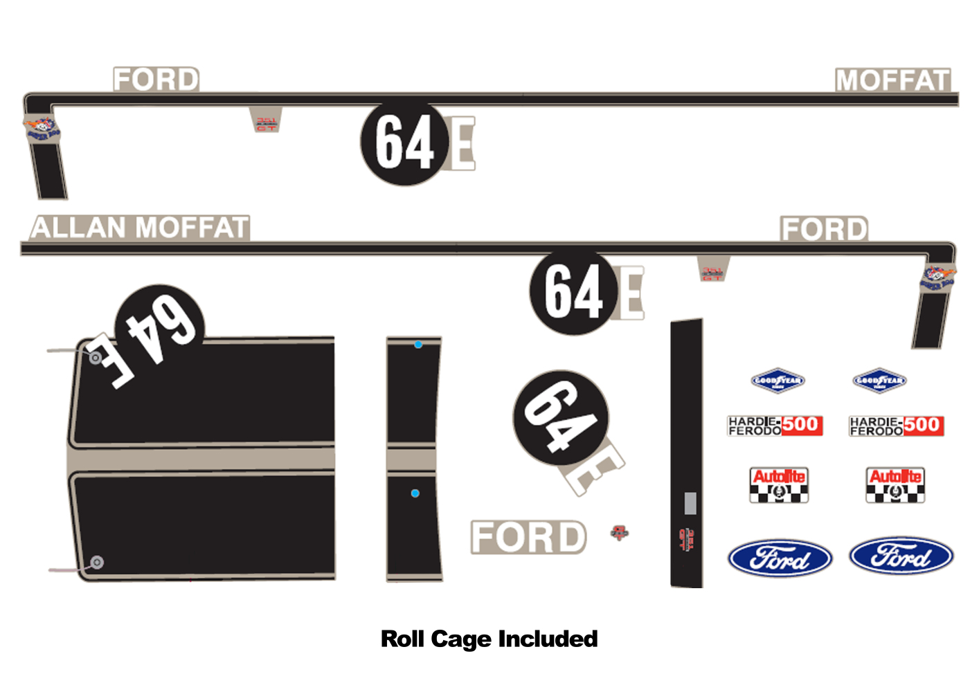 XW Ford Bathurst Decal Kit Accessory