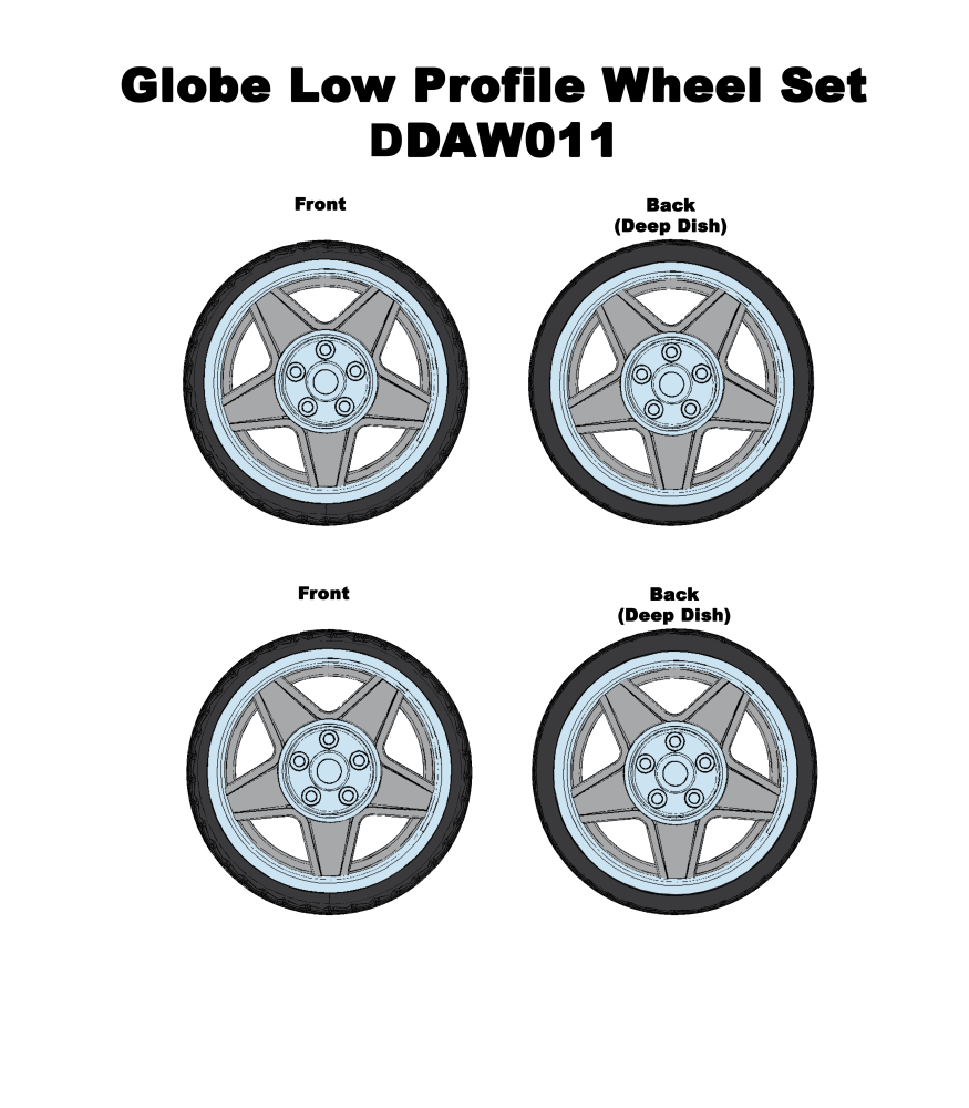 Globe Low Profile Wheels w/Tyres & Axles