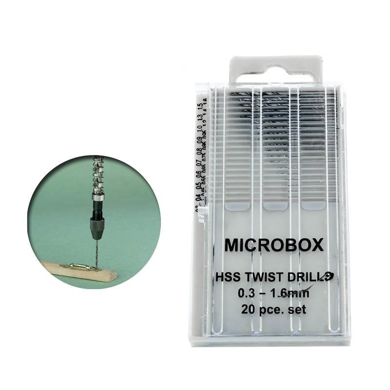 Microbox drill set (20) 0.3-1.6mm